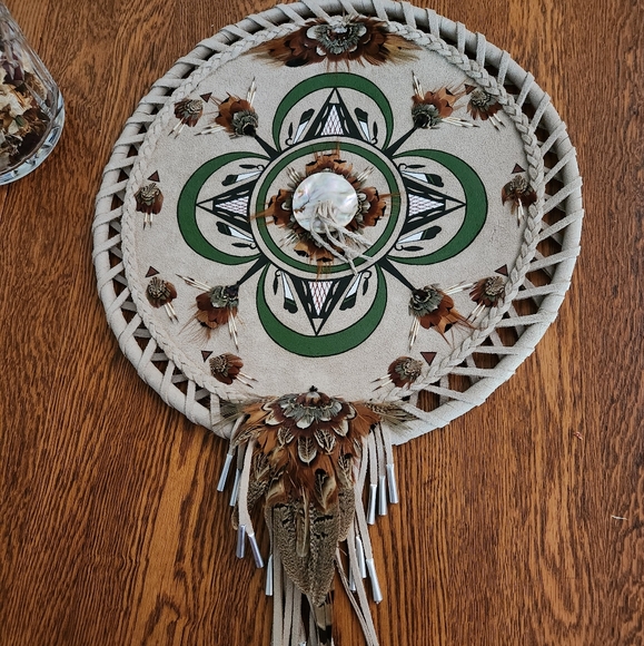 Suede leather dream catcher "One World:   reduced $ - Picture 1 of 2